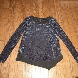 Women’s Scoop Neck Sheer Knit Top w/ Velvet Finish
